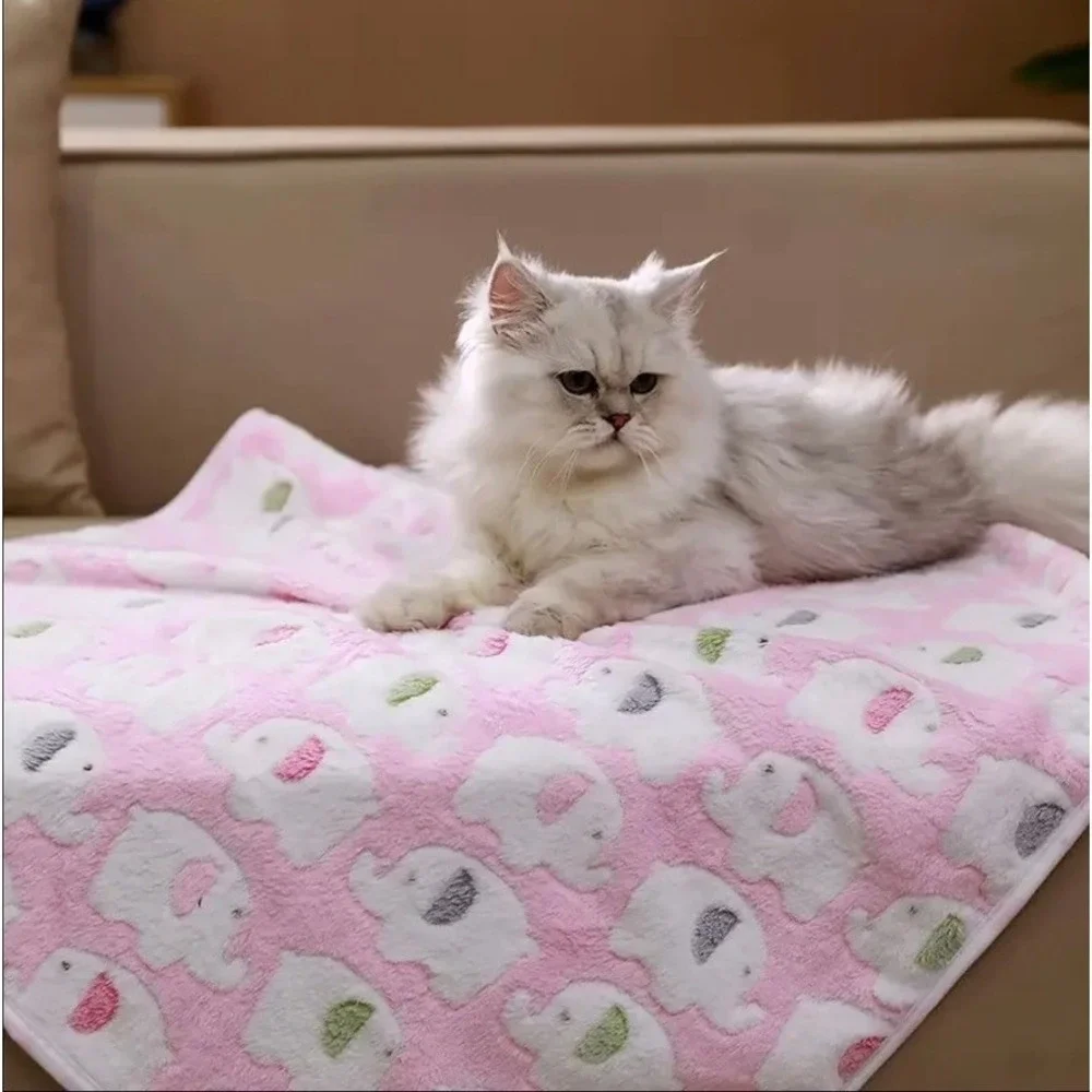 Manta Para Mascotas De Forro‎ Polar Suave Con Estampado De Elefantes 21